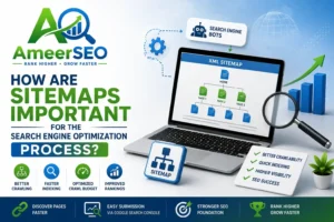 How are sitemaps important for the search engine optimization process featured image by Ameer SEO showing XML sitemap and SEO indexing concept